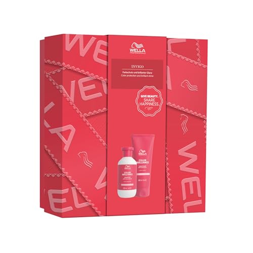 Wella Color Brilliance Geschenkset – Haarpflege für coloriertes Haar – Geschenkbox mit Wella Shampoo & Conditioner (300 + 200 ml)