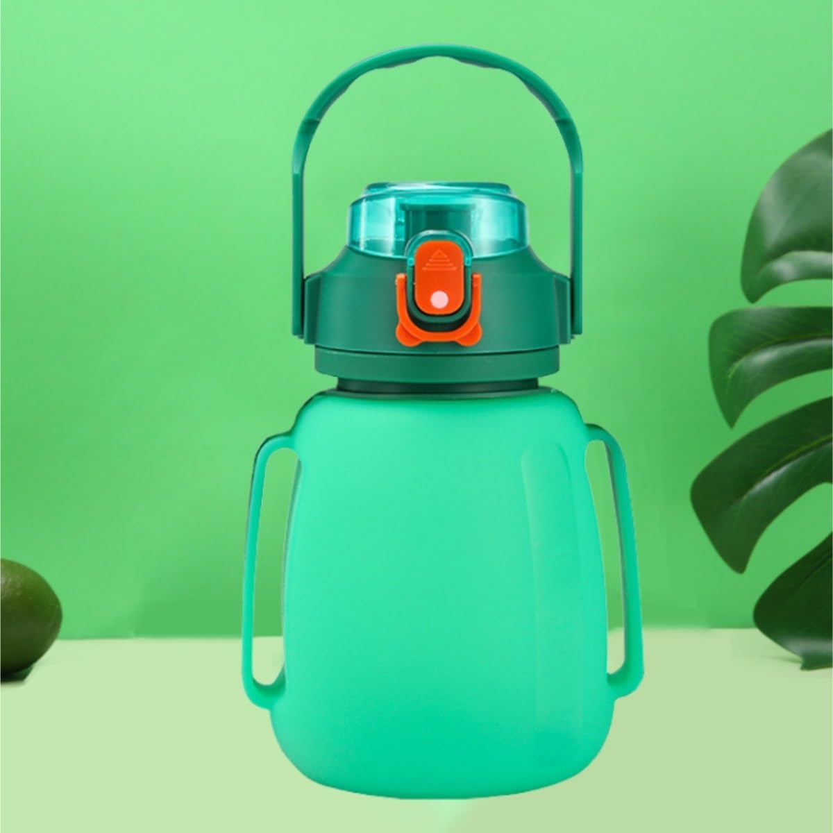 Bottiglia Acqua Bottiglia D'acqua Sportiva Portatile Di Grande Capacità Pieghevole For Pancia Grande In Silicone Borraccia Palestra(Grün)
