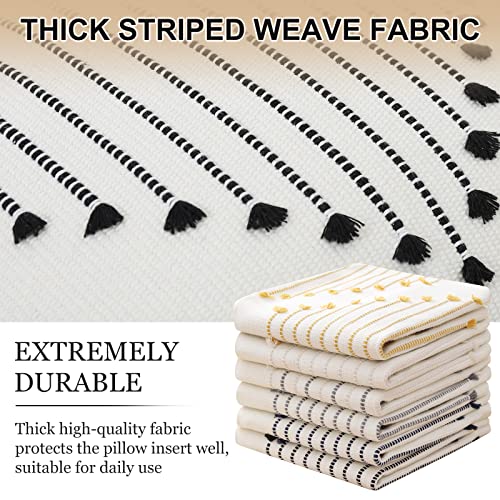 Mecatny Boho Throw Pillow Covers Black And Cream White Pillow Covers 18X18 Set Of 2 Farmhouse Decorative Pillow Covers For Couch Sofa Living Room #TOP2