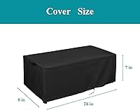 Vista 4 de TheElves Cubierta para hoguera, cubiertas impermeables para fogatas de propano de 28 pulgadas, cubierta resistente para hoguera de mesa BAIDE HOME