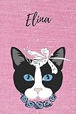 Elina Katzen-Malbuch / Notizbuch / Tagebuch: Individuelles personalisiertes blanko Mädchen & Frauen Namen Notizbuch, blanko DIN A5 Seiten. Ideal als ... Weihnachts & Geburtstags Geschenk für Frauen.