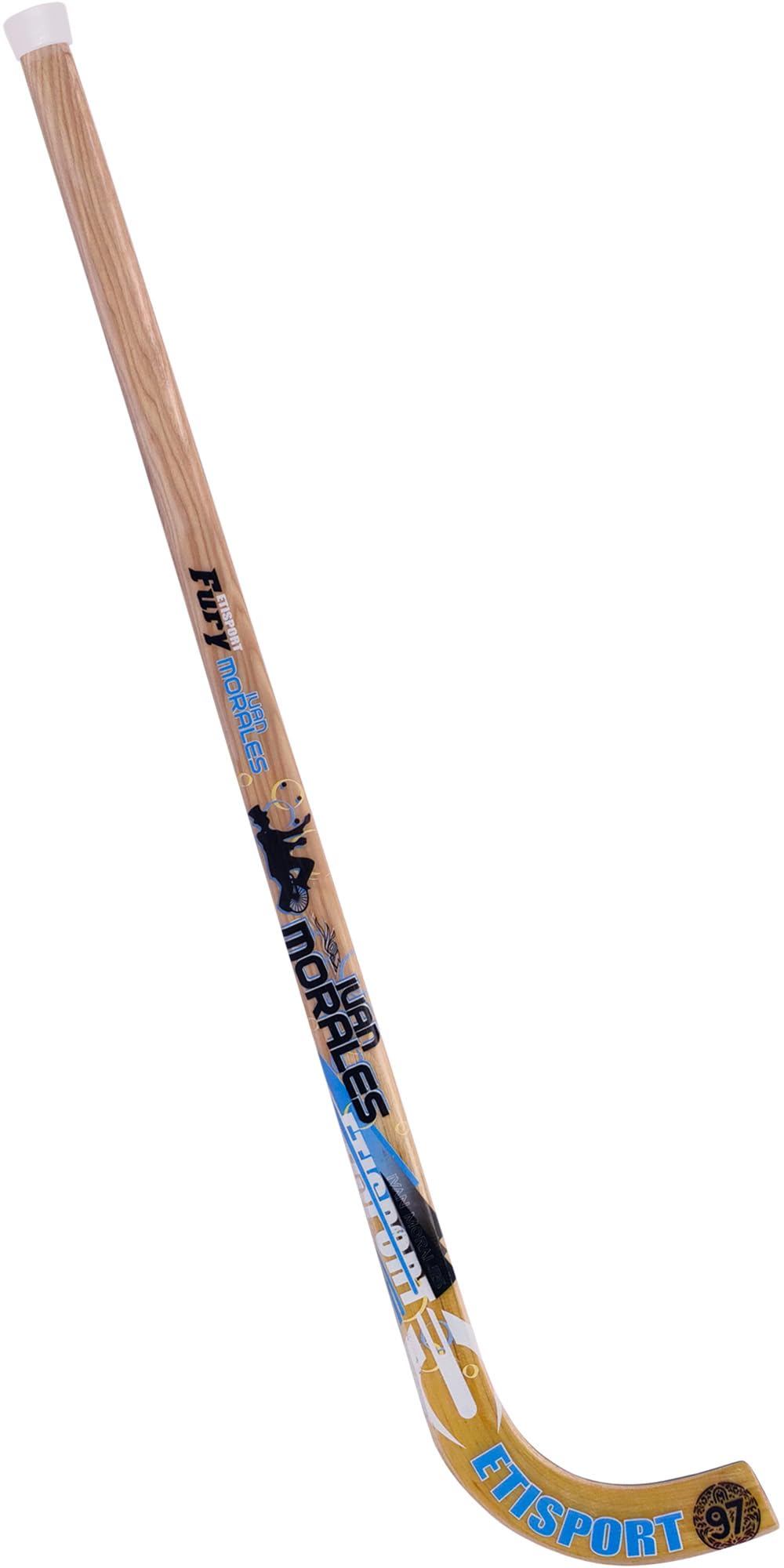Stick de Hockey Patines Profesional ETISPORT Ivan Morales. Semirígido, de Peso Medio y Mango Delgado de Hickory. Pala laminada con Fibra Exterior.