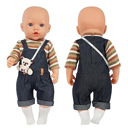 Miniatura 2 de Aolso Ropa Para Muñecas Bebé,Overol Y Calcetines De Oso De Muñeca De 35-40 Cm,Ropa De Muñeca Para Muñecas Bebé,Incluye Overol, Calcetines Y Perchas No Muñecas ,18 Pulgadas