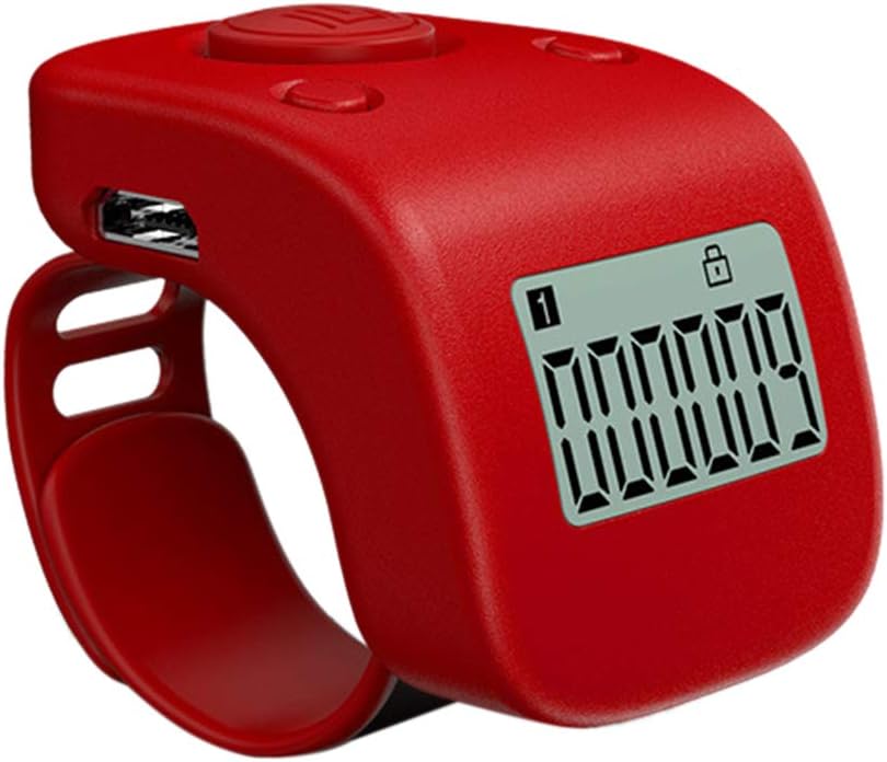 BIlinli Mini Rechargeable Digital LCD Electronic Finger Ring Hand Tally Counter Six/6 Digit Buddha beads/Prayer Counter Clicker