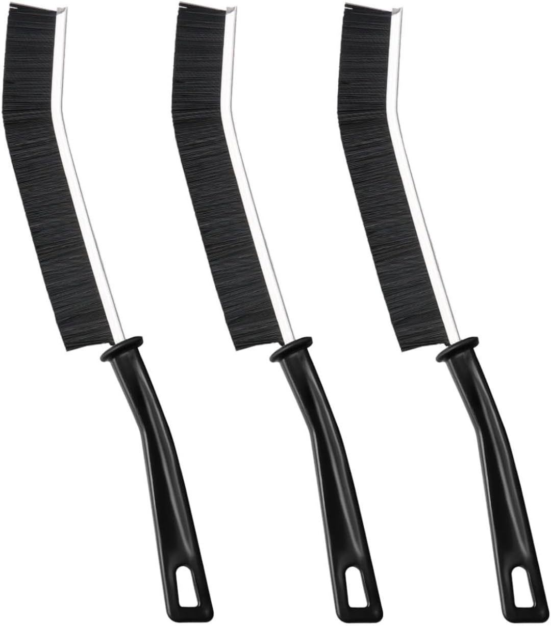 BLANSCHIP Cucm Cleaning Brush, Hard Bristle Crevice Cleaning Brush Set of 3 for Bathroom, Kitchen, Windows – Groove & Gap Scrubber Tool for Narrow Corners, Tile Edges, Sink Drains(3pcs Black S)