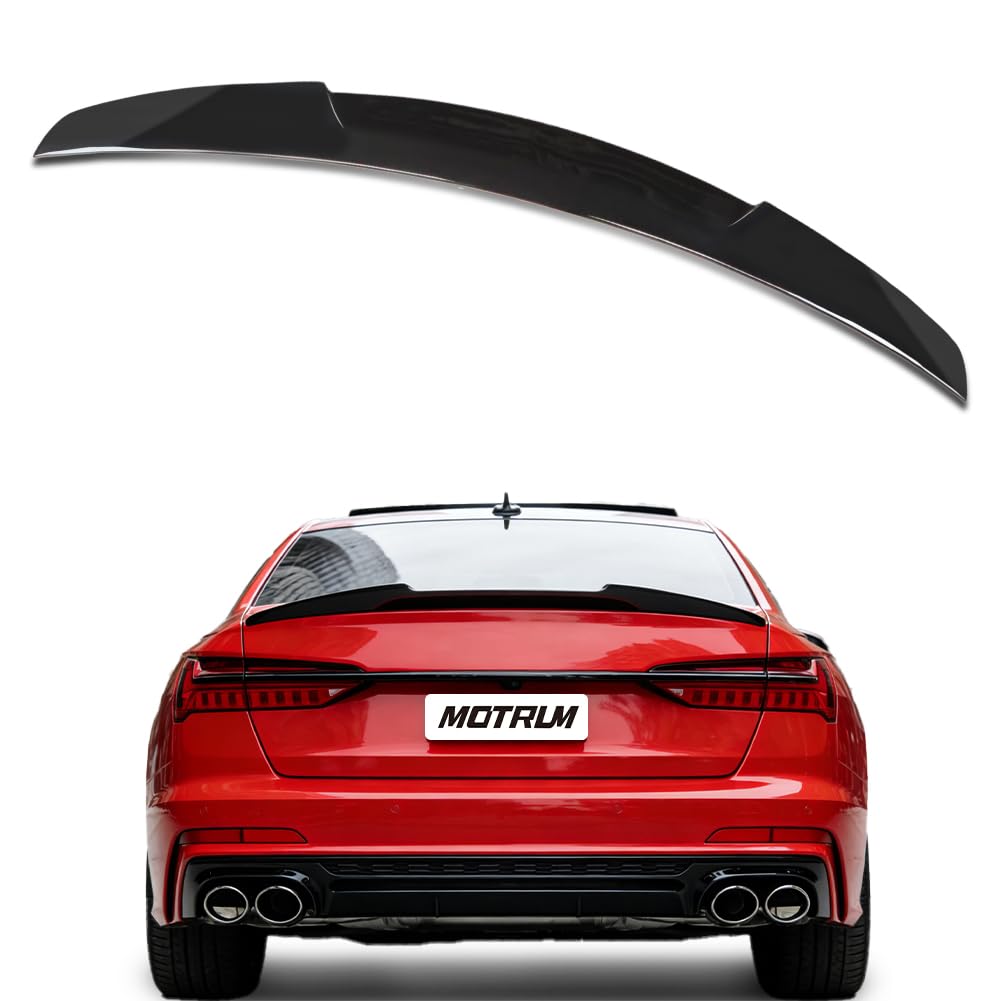 ABS Rear Spoiler Wings Compatible with Au-di A6 S6 C8 Sedan 2019 2020 2021 2022 2023 2024, [Glossy Black Style] Rear Trunk Spoiler Lip Tail Wing Rear Trunk Lid