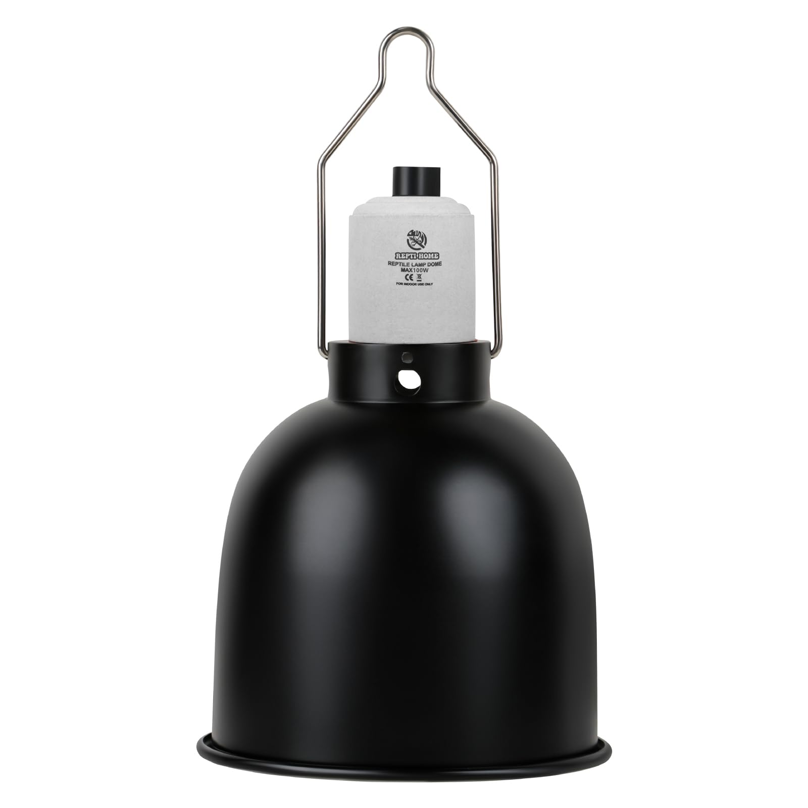REPTI HOME Terrarium Dome Lampenfassung E27, Reptilien Aluminium Reflektorlampe 5,5 Inch(Max 100W) für Wärmelampe, UVA UVB Lampe, Keramik Heizlampe, Wärmelampe Schildkröten