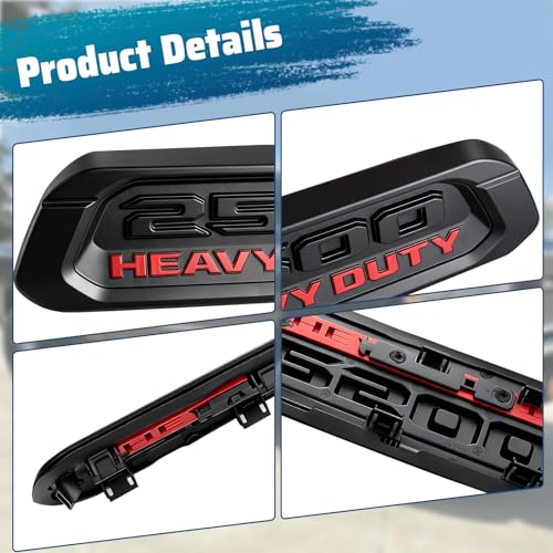 2PCS 2500 Heavy Duty Hood Emblem and Badge Left Right Side Compatible with 2019-2024 Ram DT 2500 68362211AB 68362212AB by CDIYTOOL - Used condition - Image 4