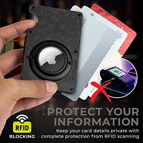 ROSSM Airtag Wallet - Slim Wallet with Airtag Holder - RFID Minimalist Wallet for Men with Cash Strap (Airtag Not Included)4