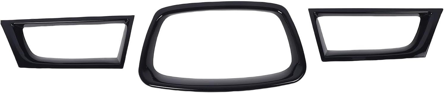 aqxreight Front Bumper Grill Vent Cover Front Grille Overlay Trim for Impreza STI 9th Gen 2006-2007 ABS Material Easy Installation Double Sided Tape (Bright Black)