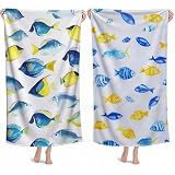 Toalla Microfibra Grande 220x100cm Toallas de Playa Niño Pez 2 Pack Beach Towel Antiarena Secado Rapido, Toalla Piscina Niña, Fina Compacta Manta Playa Mujer para Playa Vacaciones Gimnasio Sauna M-666