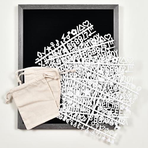 Felt Letter Board with 478 Letters, Numbers & Symbols - 16 x 20 inch Large Changeable Message Board with Wooden Frame Wall Mount Hook,2 Canvas Bags,Wood Stand (Black Board & Wood Frame) by Veskaoty - Image 3