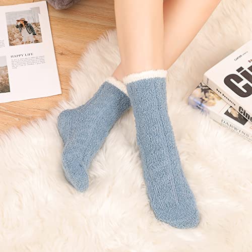 Image of Pleneal Fuzzy Socks for Women, Winter Womens Warm Cozy Fluffy Slipper Socks