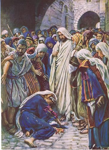 Tableau sur toile Harold Copping femme touchant l'ourlet decoration chambre 60x90cm