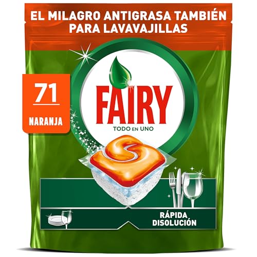 Fairy Original Todo En Uno Naranja Cápsulas De Lavavajillas, 71 Cápsulas, Efectivas Incluso En La Grasa Reseca
