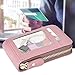 Qalvona Card Bag with, Mini Portable PU Wallet, Antimagnetic ID Card Holder, Lightweight - Durable Material, Large Capacity, Compact and Fashionable for Everyday Use (Pink)