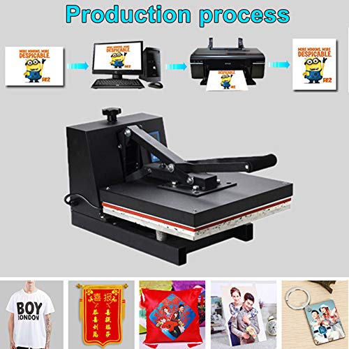 Heat Press Machine 1400W 110V para estampar textiles miniatura 6