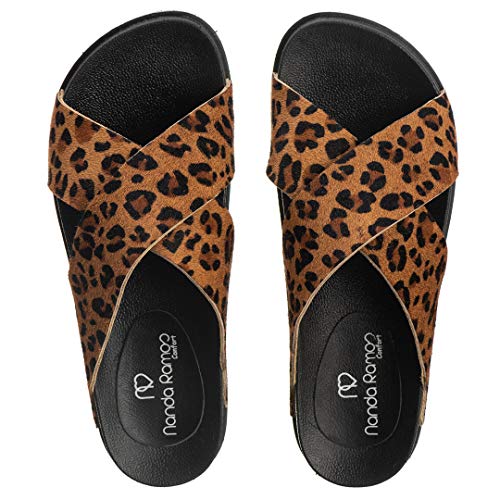 Sandália Flat Birken Nanda Ramos Couro Onça (35)