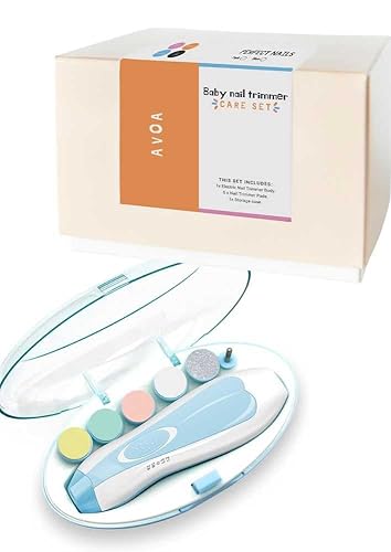 Miniatura 2 de AVOA - Cortador de uñas eléctrico para bebé, corte rápido seguro, sin daños en la cutícula, luz LED, silencioso, ergonómico, kit de lima de uñas