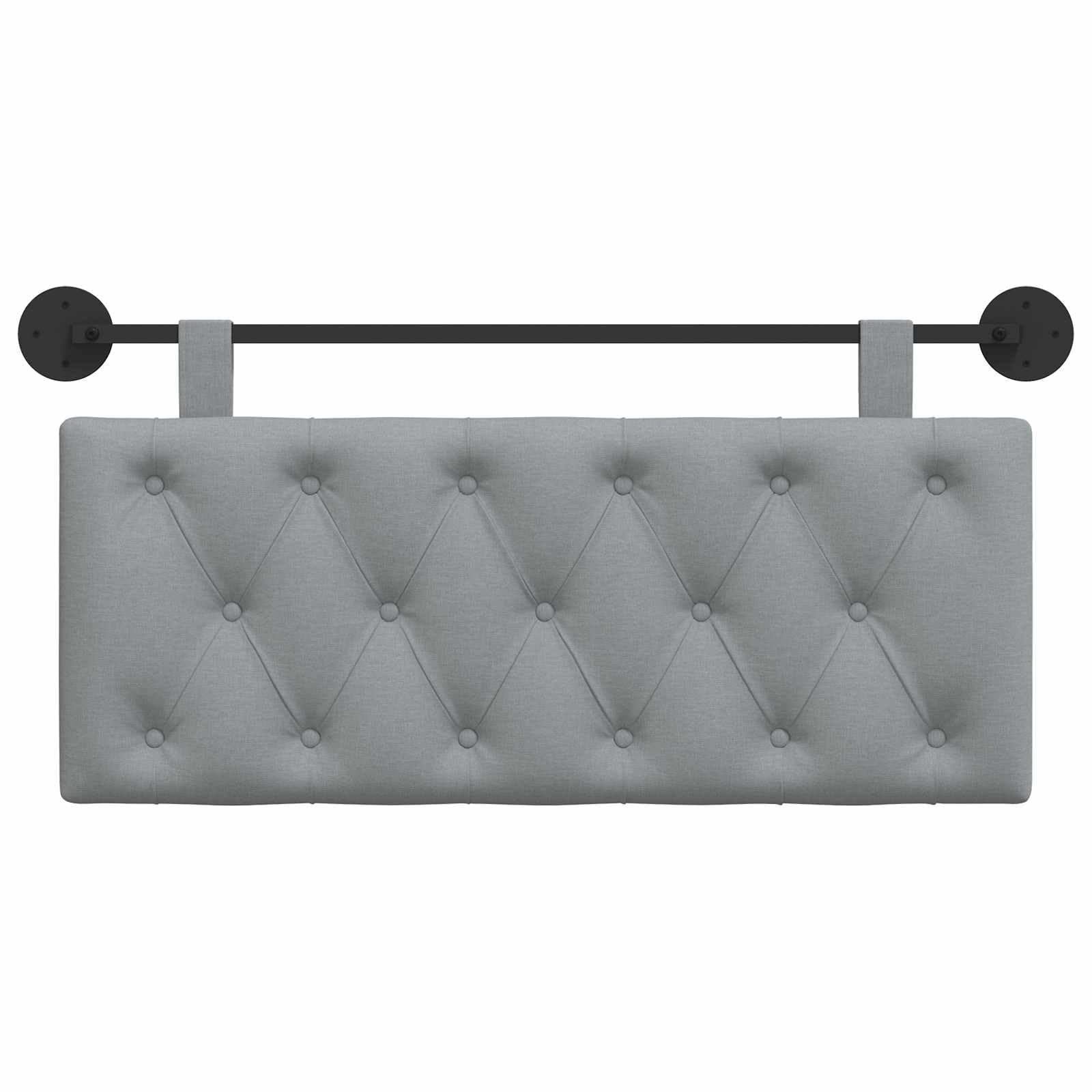 Leasha Tête de Lit Suspendue, Tête de Lit Coussin Murale Gris Clair Tissu 110x55x7 cm