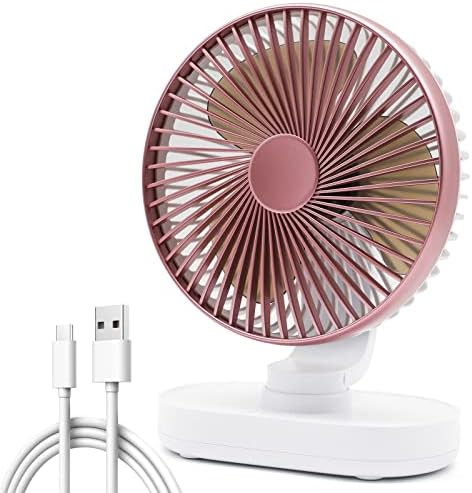 ASYOURZ Small Desk Fan Oscillating Table Fan 9 Inch, USB Rechargeable Fan 4000mAh Battery Operated Fan, Adjustable Desktop Fan with 4 Speeds Portable Fan Desk Fan for Bedroom Office Travel Bathroom