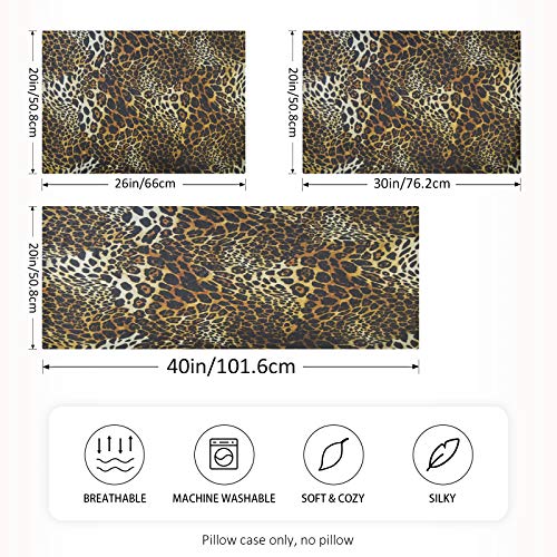 Satin Pillowcase For Hair And Skin, Queen Size Animal Leopard Skin Print Decorative Pillow Sham With Envelope Closure Pillow Cover For Bedroom Hotel #TOP3