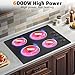 4 Burners Electric Stove Top with Knob Control,24 Inch,6000W Built-in Radiant Electric Cooktop, 9 Power Levels, Hot Warning, 220V Hard Wire(No Plug)