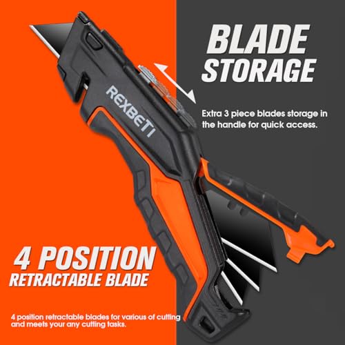 REXBETI Box Cutter 2-Pack, Utility Knife with Blade Storage, 18 Blades by REXBETI - Used condition - Image 5