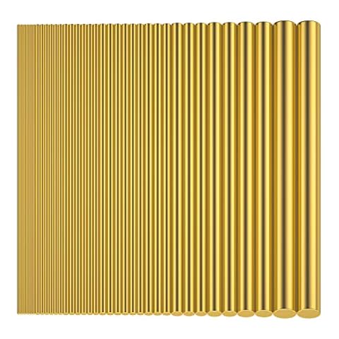 36 Pieces Brass Round Rods, Favordrory Brass Rods Lathe Bar Stock, 1.0mm, 1.5mm, 2.0mm, 2.5mm, 3.0mm, 4.0mm, 5.0mm, 6.0mm, 8.0mm in Diameter, 100mm in Length Cover