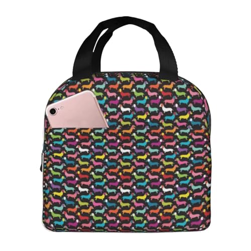 Sac à lunch isolé motif chien saucisse étanche pour repas enfant et pique-nique