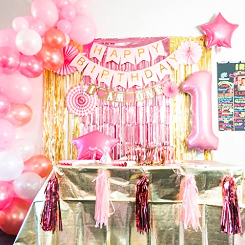 First Birthday Decorations For Girl (119 Pack) One Balloon, 1 Balloon For First Birthday, One Banner, Highchair Banner 1St Birthday Girl, First Birthday Backdrop For Girl, 1St Birthday Girl Decoration #TOP6