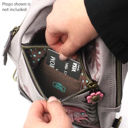 Image of CHALA Canvas Sling Bag Women RFID Protected Canvas Crossbody Backpack with Adjustable Strap