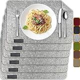 RUTSCHFEST: Unser rutschfestes Platzset bleibt durch seine einzigartige MAHEWA anti-rutsch Beschichtung an Ort und Stelle, egal bei welchem Untergrund. Hierdurch eignen sich die marmorierten Telleruntersetzer für die ganze Familie.
