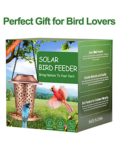 Bird Feeders For Outdoors Hanging Solar Bird Feeder Garden Lantern For Outside Patio Decoration Gift For Wild Bird Lovers Metal Easy To Clean And Fill #TOP5