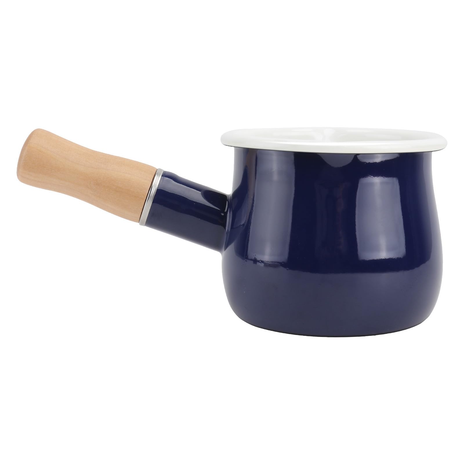 Casserole de 10 cm rouge émaillée avec poignée isolante pour ne plus se brûler