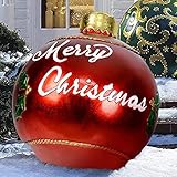 Creamoon Outdoor Christmas PVC Inflatable Decorated Balloon, 23.6 Inch Christmas Inflatable Balls Outdoor Garden Decorations with Pump, Giant Christmas Inflatable Ball Christmas Tree Decorations