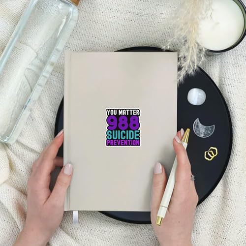 Image of SODAVA (3Pcs, 3 inchx4 inch) 988 Suicide Prevention Stickers, Support Suicide Prevention Suicide Hotline Number | Waterproof Vinyl Decal, Gifts for Hard Hat, Car, Laptop, Helmet, Notebook, Cooler