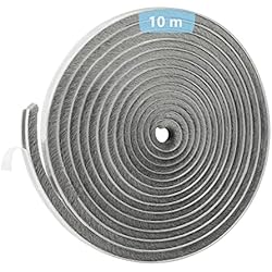 Burletes Para Ventanas Correderas, 10M(L) X 9mm(W) X 9mm(D), Burlete Ventana Corredera, Gris, Burlete Cepillo Ventana Corredera, Burlete Persiana, Burletes Para Ventanas