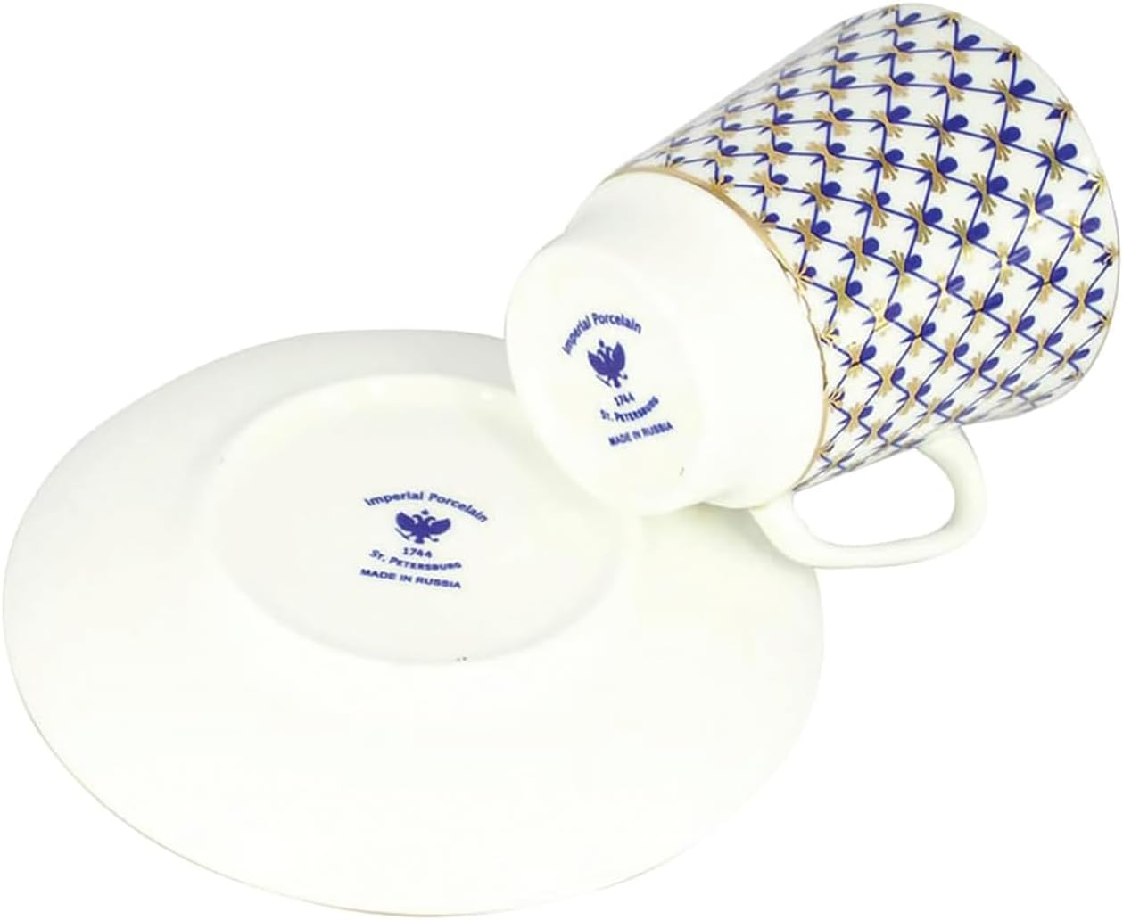 Bone China Cup and Saucer May Cobalt Net 5.6 fl.oz/165 ml