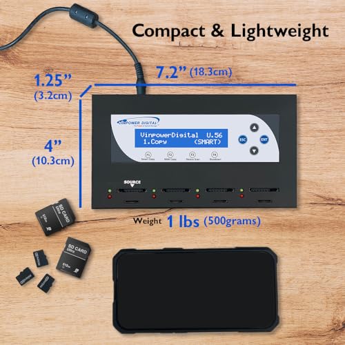 Duplicateur carte SD autonome Vinpower SDMiniDup Copieur de cartes MicroSD 1 à 3