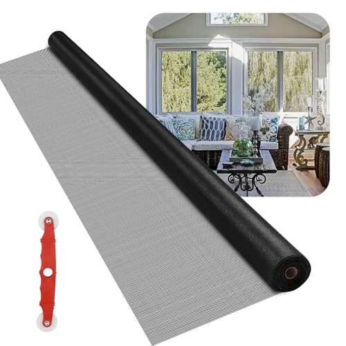 Patio Porch Screen Mesh Roll - 95x100 Easy-to-Cut Porch Screen Mesh Roll for Patio Pool Durable Patio Screen Mesh Replacement