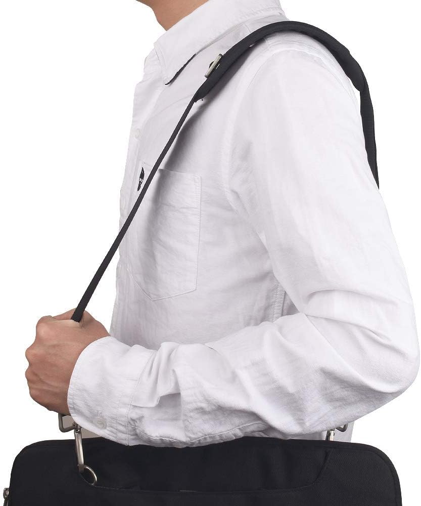 Qishare 52 Inch Universal Replacement Shoulder Strap Pet Carrier Strap Detachable Soft padded Adjustable Belt with Metal Swivel Hooks for Luggage Duffel Computer Bags Laptop Case Crossbody Bag (Black)
