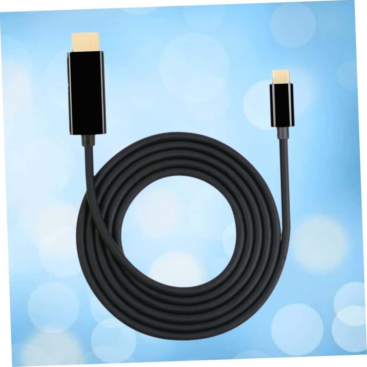 HOMSFOU 1.8m to Adapter Cable for High-Definition Display Ultra-Thin Design Compatible Monitors Projectors and Tvs Black