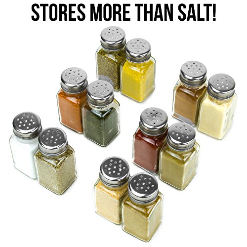 Back of House Ltd. Salt & Pepper, Spices, Seasonings Shakers - Stainless Steel & Glass Restaurant Home Kitchen - 12 Standard - Thumbnail 6