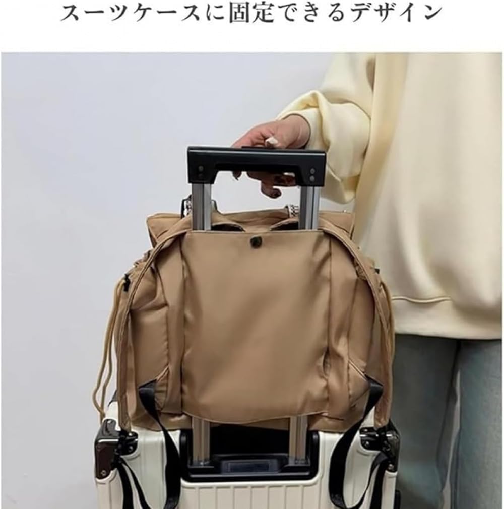 [SLLS] キャンバス 大容量バッグ トート/リュック/肩掛け兼用 多数ポケット 撥水加工対応 ショッピング/車載用