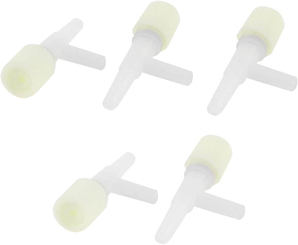 uxcell 5-Piece Plastic Fish Tank Pump Air Valves Tube Connectors, 4mm