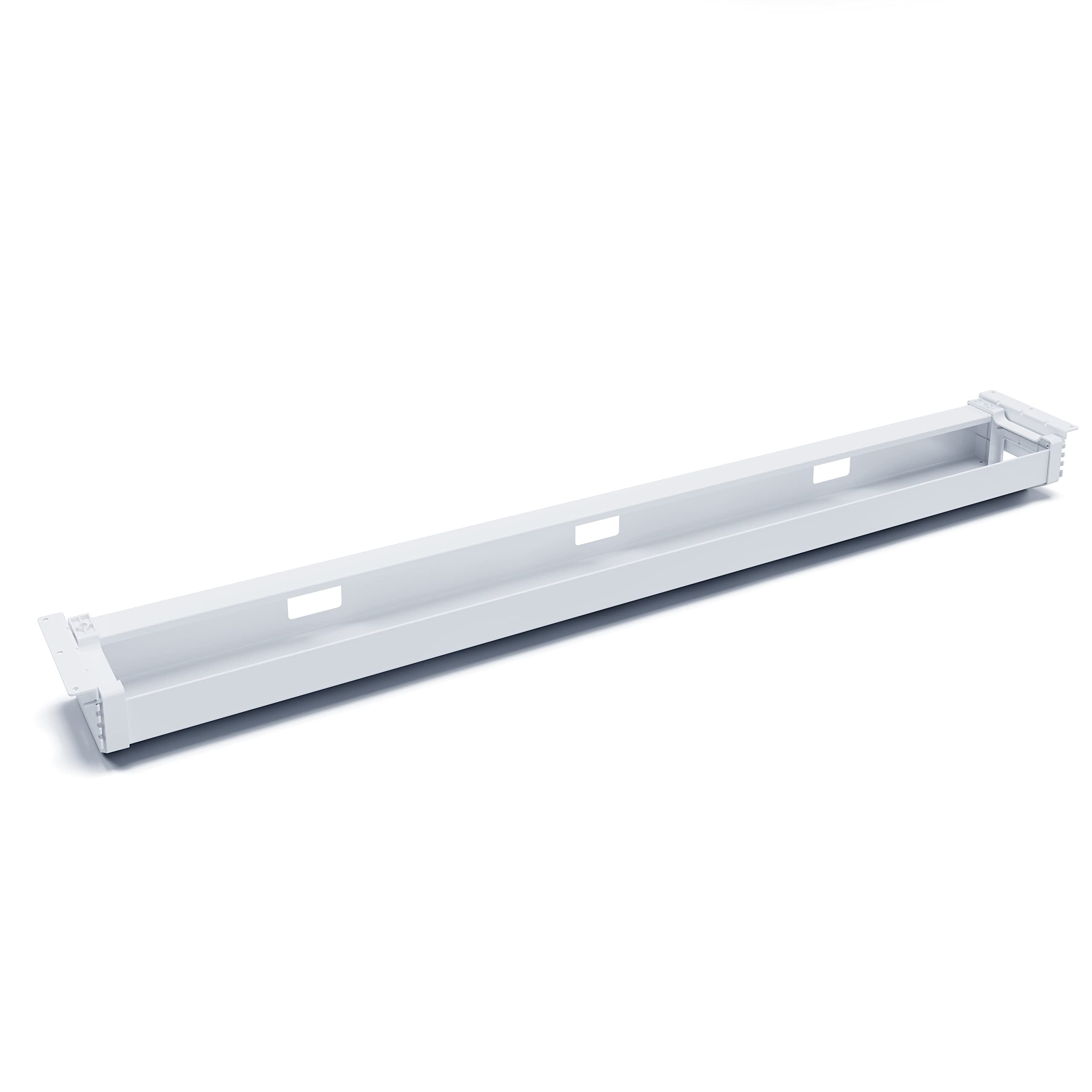 Premium Kabelwanne 120cm, abklappbar | Der Kabelkanal für effektives Kabelmanagement am Schreibtisch für Dein Büro | Kabelhalter (weiß)