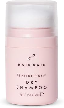 Hair Gain Peptide Puff Travel Size Mini Dry Shampoo for Hair Growth and Scalp Care | Vegan Non-Aerosol Natural and Benzene-Free | Suitable for All Hairstyles