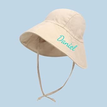 Personalized Baby Boy Beach Hat Baby Girl Sun Hat UPF 50+ Toddler Caps for Boys Girls Infant Wide Brim Hats Baby Bucket Hat