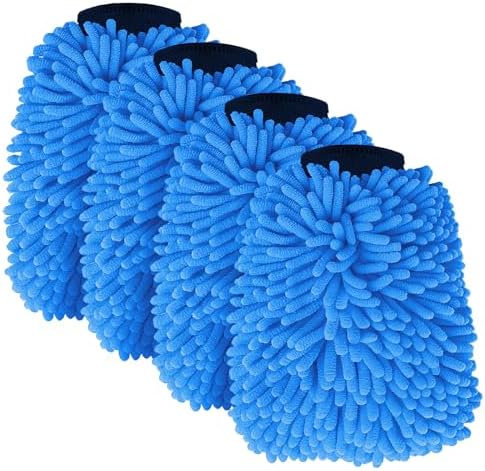 Car Wash Mitt Microfiber, Premium Chenille Microfiber Wash Car Mi...